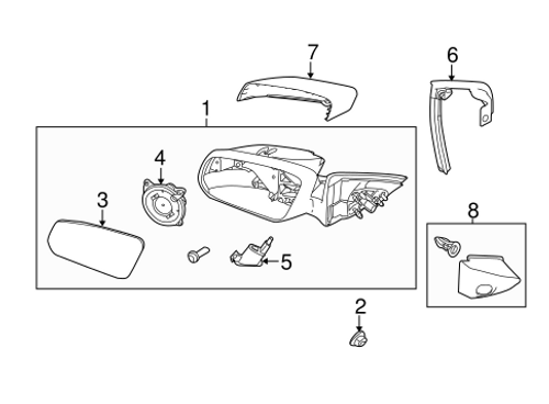 13-14 Ford Mustang Door Mirror Left