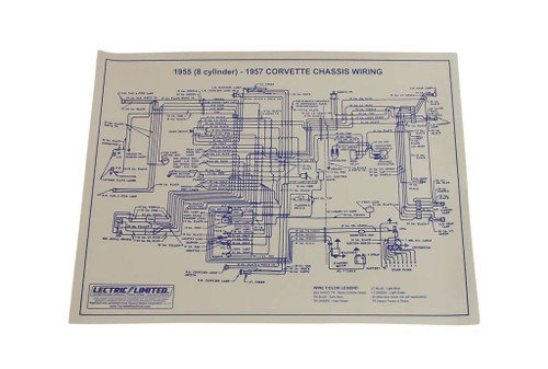 55-57 Chevrolet Corvette Technisches Handbuch - Schaltplan - V8