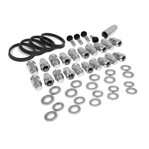 15-23 Ford Mustang Radmutter - 20er Set Offene Muttern inkl. Zentrieringen, Ventile, Unterlegscheiben