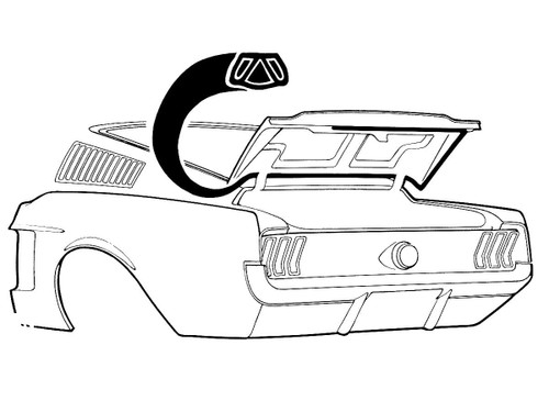 67-68 Ford Mustang (Fastback) Dichtung Kofferraumdeckel