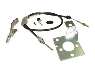67-68 Ford Mustang Komplettset Seilzug für Kupplungsbetätigung - T5 & Tremec - Mit Halter
