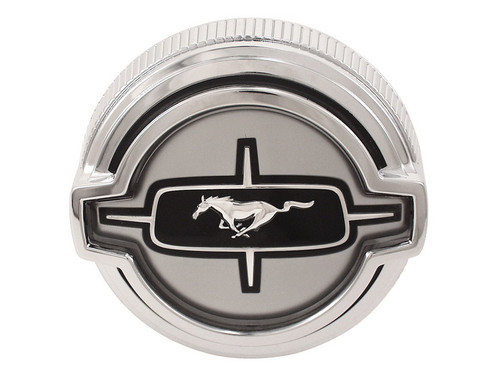 1968 Ford Mustang Tankdeckel - Twist On - Chrom/Schwarz - Running Pony