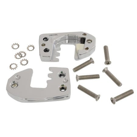 63-67 Chevrolet Corvette Platte Anschlag Türschloss - Chrome - Paar mit Schrauben