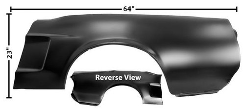 1968 Ford Mustang (Convertible) Seitenwand - Premium - Links - Ohne Einbuchtung (späte 68er)