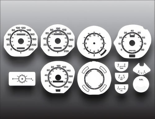 71-73 Ford Mustang Instrumentenscheibe - Km/h - Schwarz - Set (50001872)