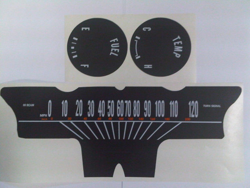 64-66 Ford Mustang Instrumentenscheibe - Mph - Schwarz - Set
