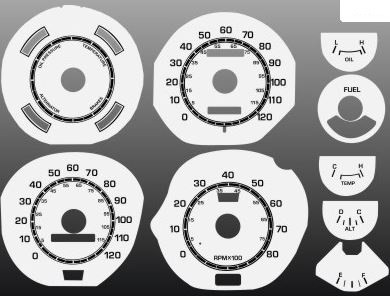 71-73 Ford Mustang Instrumentenscheibe - Mi/h - Schwarz - Set