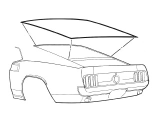 69-70 Ford Mustang (Fastback) Dichtung Heckscheibe Hinten