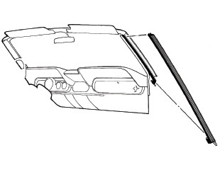 69-70 Ford Mustang (Convertible) Dichtung für A-Säule Rechts