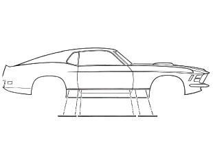 1970 Ford Mustang Zierleiste Seitenschweller