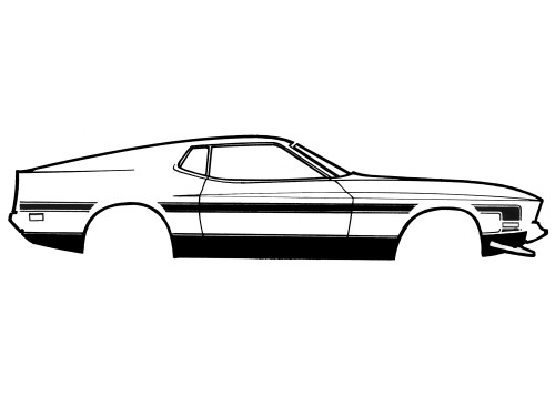 71-72 Ford Mustang Aufkleber außen