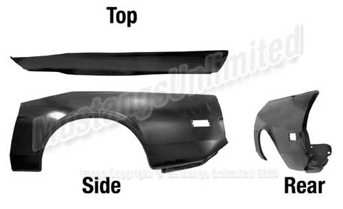 71-73 Ford Mustang (Fastback) Seitenwand - Außenhaut - Premium - Links