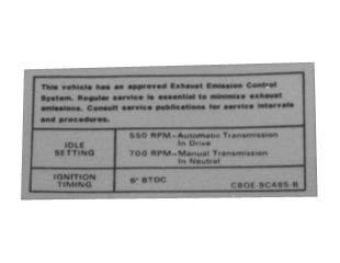 68-69 Ford Mustang Aufkleber Motor (38008226)
