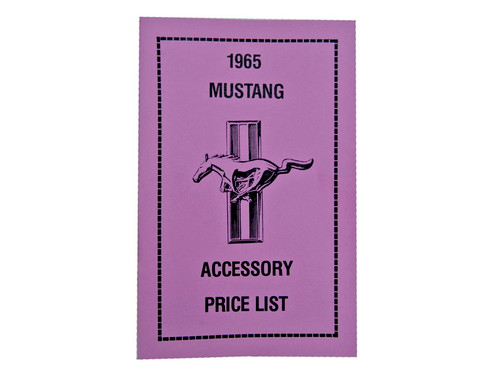 1965 Ford Mustang Technisches Handbuch - Preisliste inklusive Optionen