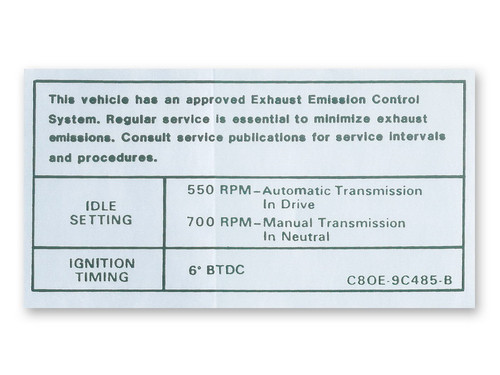 68-69 Ford Mustang Aufkleber Motor (38008330)