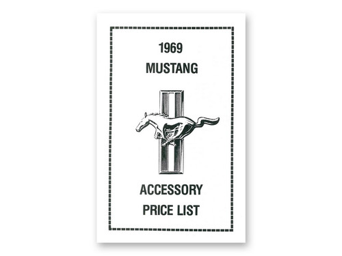 1969 Ford Mustang Technisches Handbuch - Preisliste inklusive Optionen
