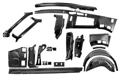 67-68 Ford Mustang (Fastback) Seitliche Rahmeneinheit - Geteilt Links