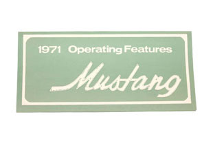1971 Ford Mustang Bedienungsanleitung