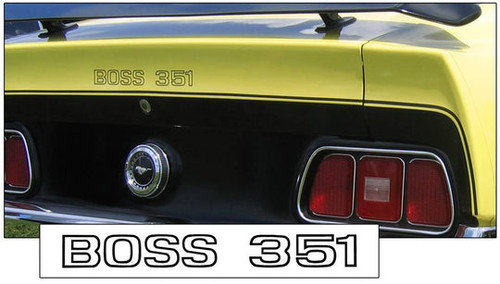 1971 Ford Mustang Aufkleberset Karosserie - BOSS 351 - Schwarz