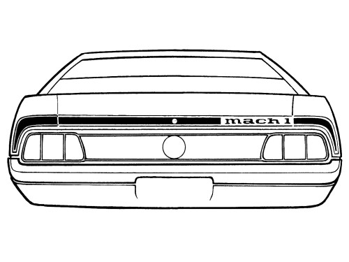 1973 Ford Mustang Aufkleberset Karosserie - Mach 1 - Schwarz