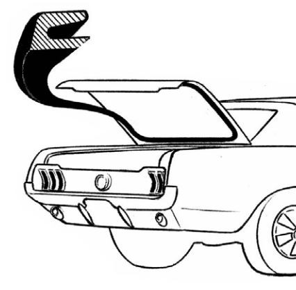 71-73 Ford Mustang (Fastback) Dichtung Kofferraumdeckel