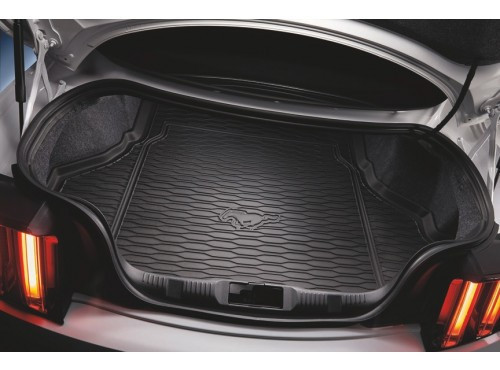 15-23 Ford Mustang Kofferraummatte - OEM - Kunststoff - Running Pony Logo - Ohne Subwoofer