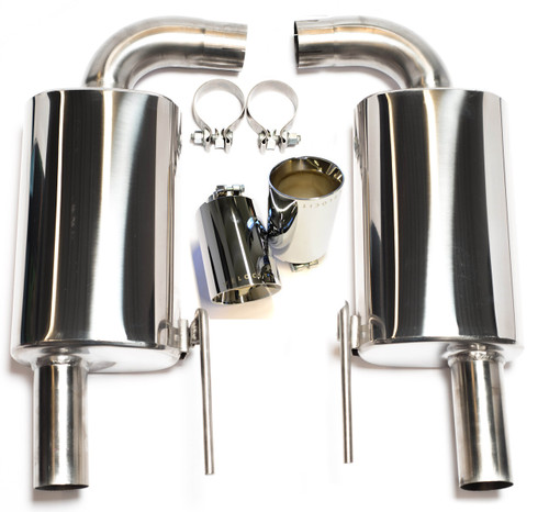 15-17 Ford Mustang GT (5.0) Schalldämpfer-Set - 116mm Chrom Blenden mit TÜV