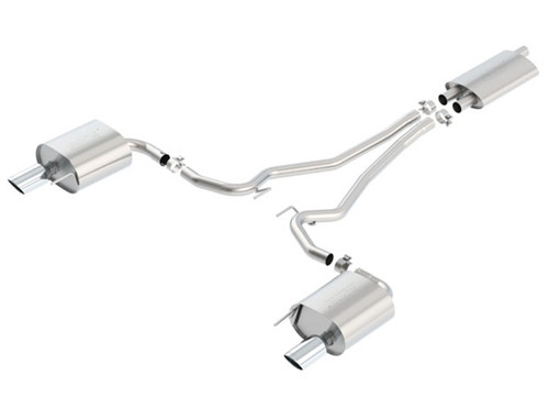 15-19 Ford Mustang (2.3) Abgasanlage - BORLA mit TÜV - 2-Rohr - polierte Blenden