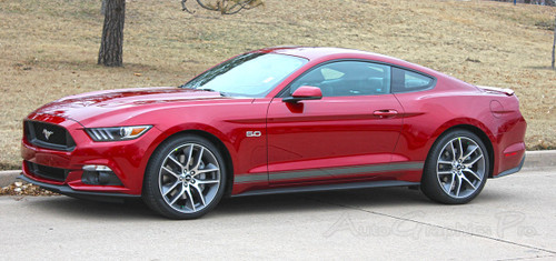 15-17 Ford Mustang Aufkleberset Karosserie - Rechts & Links - Schwarz Glanz