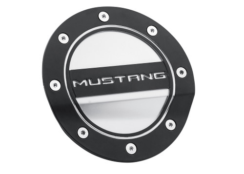 15-23 Ford Mustang Tankdeckel - Schwarz matt / Silber - MUSTANG