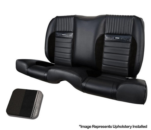 64-66 Ford Mustang (Hardtop) Sitzbezüge - Deluxe Pony Sport-R - Anthrazit Schwarz - Vinyl/Alcantara - Schwarze Naht - Hinten