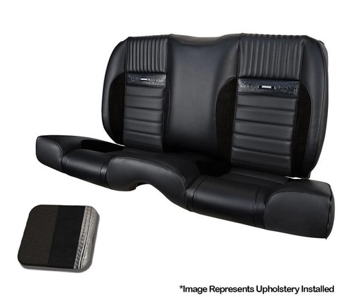 64-66 Ford Mustang (Hardtop) Sitzbezüge - Deluxe Pony Sport-R - Anthrazit Schwarz - Vinyl/Alcantara - Graue Naht - Hinten