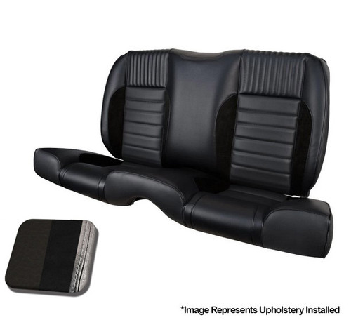 1966 Ford Mustang (Hardtop) Sitzbezüge - 	 Standard Sport-R - Anthrazit Schwarz - Vinyl/Alcantara - Weiße Naht - Hinten