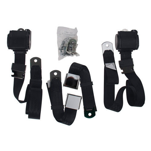 64-73 Ford Mustang Sicherheitsgurt - Dreipunktgurt - Schwarz - Paar - Hinten