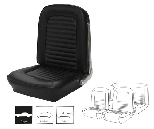 64-65 Ford Mustang (Hardtop) Sitzbezüge - Standard - Schwarz - Vorne und hinten
