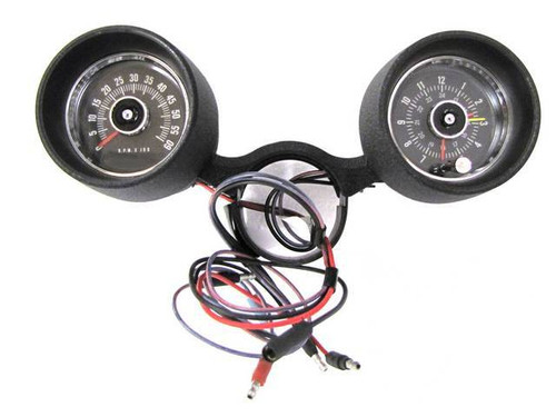 65-66 Ford Mustang (260, 289) Instrumenteneinheit - Rally Pac 6000rpm Schwarz