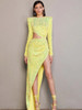 Yellow Bling Ankle Length Dress
