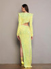 Yellow Bling Ankle Length Dress
