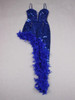 Celebrity Sequined Feather Maxi Dress