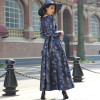 French Floral Jacquard Fall Dress