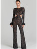 Black Cut Out Sequined Jumpsuit 