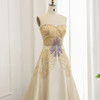 Luxury Beaded Butterfly Satin Gown