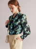 Floral Silk Bow Collar Blouse