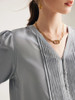  V Neck Silk Crepe Chic Blouse