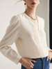  V Neck Silk Crepe Chic Blouse