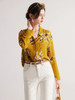 Yellow Mulberry Silk Floral Blouse