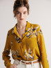 Yellow Mulberry Silk Floral Blouse