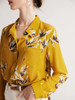 Yellow Mulberry Silk Floral Blouse