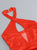 Orange Off Shoulder Draped Maxi Dress 
