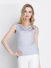 Draped Collar Silk Tank